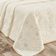 Kit Cobre Leito Colcha Atena Queen 5 Peças 100% Algodão 150 Fios Bordado Floral - Marfim