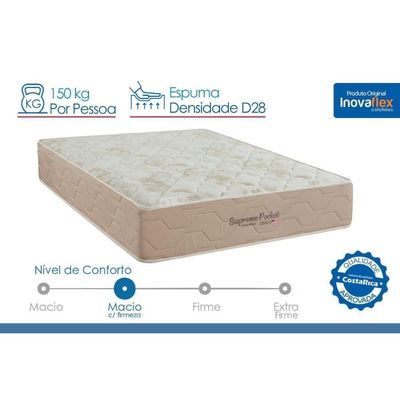 Conjunto Box Queen: Colchão Molas Inovaflex Ensacadas Supreme+base Crc Corano Clean (158x198)