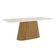 Mesa Olivia 8 Lugares Tampo 200cm C Vidro Canto Arredondado Nature Com Off White