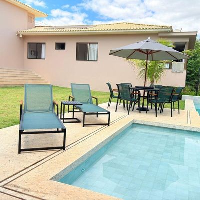 Kit Moveis Piscina Jogo De Mesa Espreguiçadeira Resistente Verde Tendência 2026 Nossa Kasa