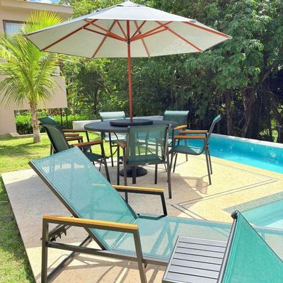 Kit Moveis Piscina Jogo De Mesa Espreguiçadeira Resistente Verde Tendência 2026 Nossa Kasa