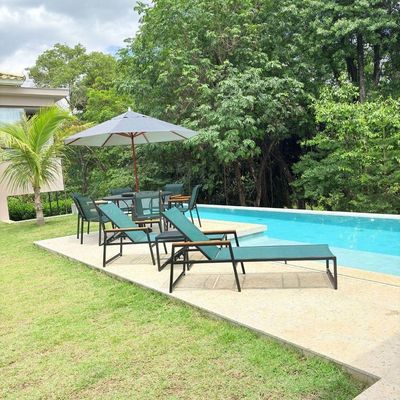Kit Moveis Piscina Jogo De Mesa Espreguiçadeira Resistente Verde Tendência 2026 Nossa Kasa