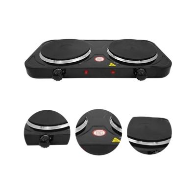 Fogão Elétrico Portátil 110v Preto Cooktop 2 Bocas 2000w