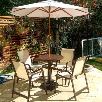 Base Para Ombrelone E Guarda-sol 3,00m 2,40m Nossa Kasa Alumínio E Concreto 19,5kg Preto