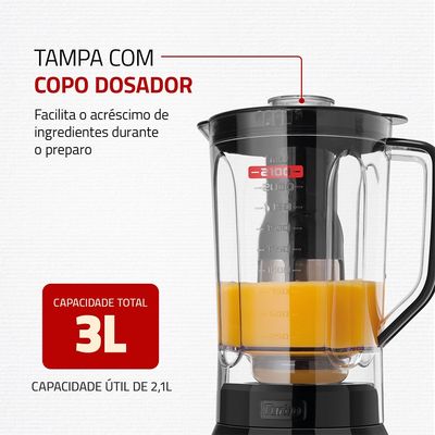 Liquidificador Turbo Inox Mondial Preto/Inox 1400W - L-1400-LT 127V