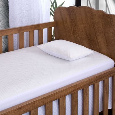 Protetor Colchão Jacquard Impermeável para Berço  2 Peças - Branco - 100% Poliéster