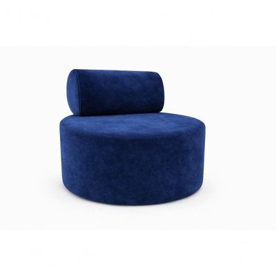 Poltrona Orgânica Decorativa Flora Sofisticada Para Sala E Recepção Veludo Azul Marinho Eli Móveis E Decoração