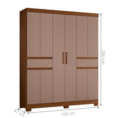 Armário De Quarto E Prateleiras 10 Portas Nogueira