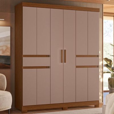 Armário De Quarto E Prateleiras 10 Portas Nogueira