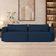 Sofá 3 Lugares Sala Living Orgânico 240cm Oregon K01 Veludo Azul Marinho - Lyam Decor