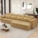 Sofá Retrátil Para Sala de Estar 5 Lugares 379cm Riza S03 Couro Soft Bege - Lyam Decor