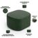 Kit 2 Puffs Decorativos Orgânico para Living Quarto 70cm Doha W01 Couríssimo Verde Musgo - Lyam Decor