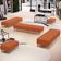 Kit 02 Puffs Decorativo Sala de Estar Bali W01 Pés Palito 190x60cm Tecido Terracota - Lyam Decor
