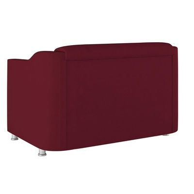 Kit Sofá Namoradeira + 02 Poltrona Tilla Recepção Sala Suede marsala