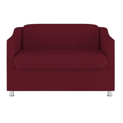 Kit Sofá Namoradeira + 02 Poltrona Tilla Recepção Sala Suede marsala