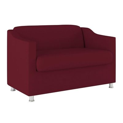 Kit Sofá Namoradeira + 02 Poltrona Tilla Recepção Sala Suede marsala