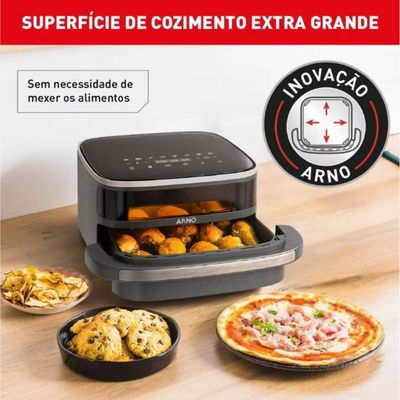 Fritadeira Elétrica Air Fryer Easy Fry Extra AFP4 4L 1700W Painel Digital Preta Inox Arno Preto/Inox / 220V
