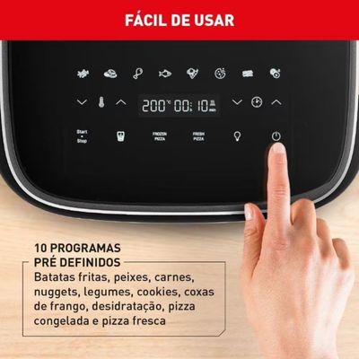 Fritadeira Elétrica Air Fryer Easy Fry Extra AFP4 4L 1700W Painel Digital Preta Inox Arno Preto/Inox / 220V