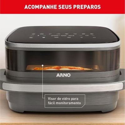 Fritadeira Elétrica Air Fryer Easy Fry Extra AFP4 4L 1700W Painel Digital Preta Inox Arno Preto/Inox / 220V