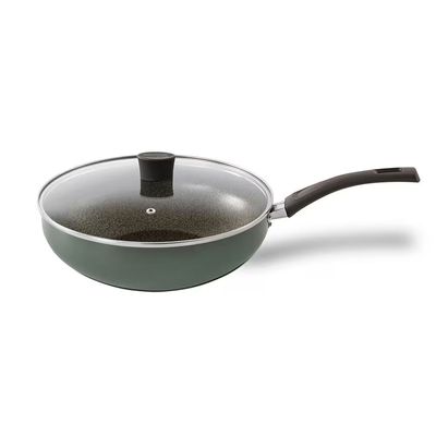 Frigideira Wok Ekó 28cm com Tampa de Vidro Antiaderente 4,3L Multiflon Verde