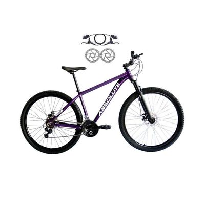 Bicicleta Aro 29 Absolute Nero 5 Alumínio 21v Freio Hidráulico Garfo Suspensão Mountain Bike Roxo Tam: 17