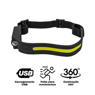 Lanterna De Cabeça Farol Recarregável USB