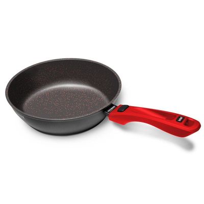 Panelas Ultra Day By Day 24cm Com Tampa De Vidro Vermelho E Kit Com 2 Facas Revestimento Ichef Red | Ichef