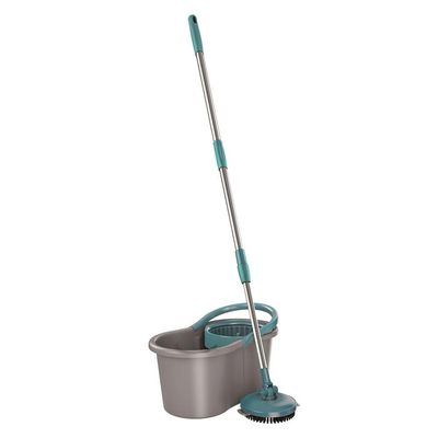Mop Giratório FlashLimp Fit 3 em 1 com Balde 8L, Cabo Telescópico e 3 Tipos de Refis Cinza