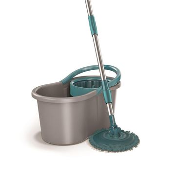 Mop Giratório FlashLimp Fit 3 em 1 com Balde 8L, Cabo Telescópico e 3 Tipos de Refis Cinza