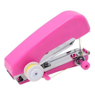Mini Máquina Costura de Bolso Portátil Reparo Ferramenta - Reparos Rápidos e Práticos | Cor:Rosa