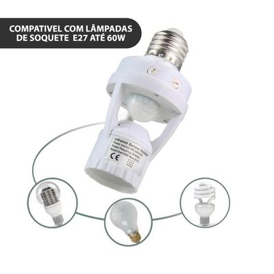 Sensor De Presença Com Fotocélula Soquete E27