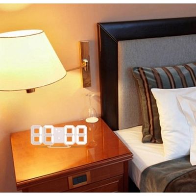 Relógio Digital 3D LED Parede e Mesa