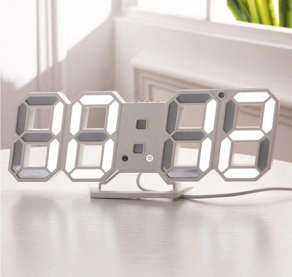 Relógio Digital 3D LED Parede e Mesa