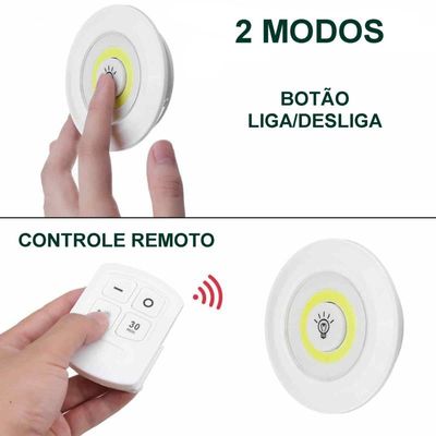 Luminária Lâmpada Led Fotocélula C/ Controle 3 Unid.