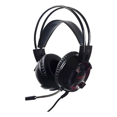 Headset Gamer Mo-hp50 Com Som Imersivo, Microfone Com Cancelamento De Ruído E Led Vermelho