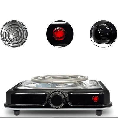 Fogão Elétrico Portátil 1 Boca 1000w 220V Com Termostato De – Preto