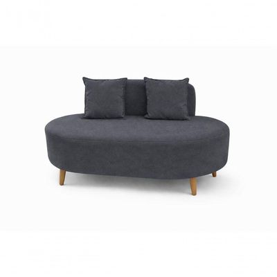 Sofá Orgânico Feijão Para Sala Quarto Closet 115 Cm Com 02 Almofadas Tecido Suede Cinza Escuro Do Lar Móveis E Decoração