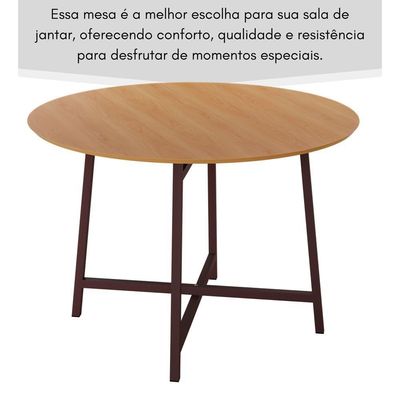 Mesa Redonda 90cm Modelo Festa - Base Marrom