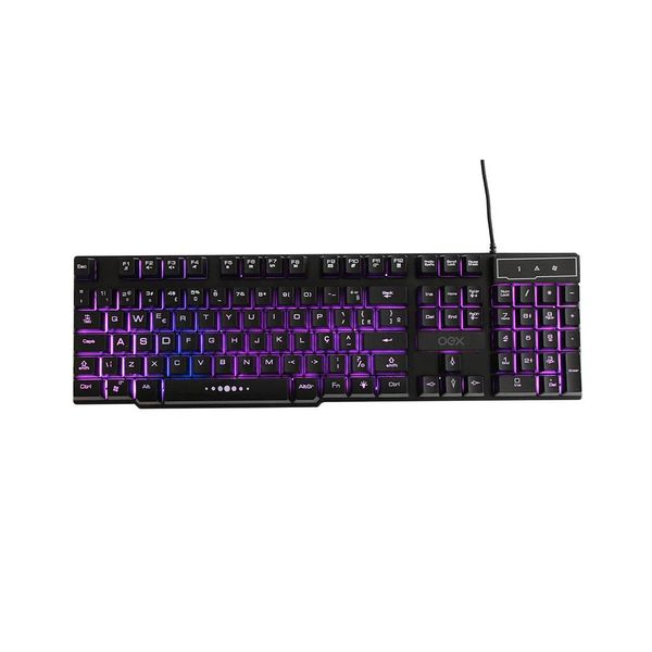 Teclado Gamer OEX Force-X TC201 Semi Mecânico com LED Preto Teclado Gamer OEX Force-X TC201 Semi Mecânico com LED Preto
