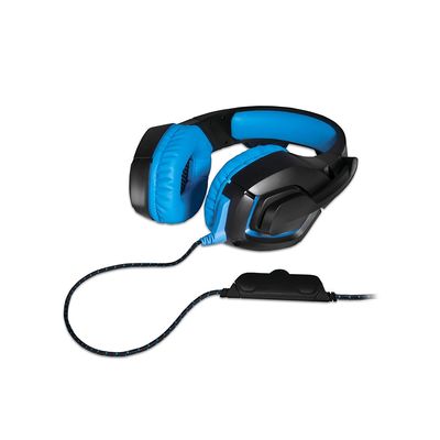 Headset Gamer Warrior Preto e Azul com LED PH244