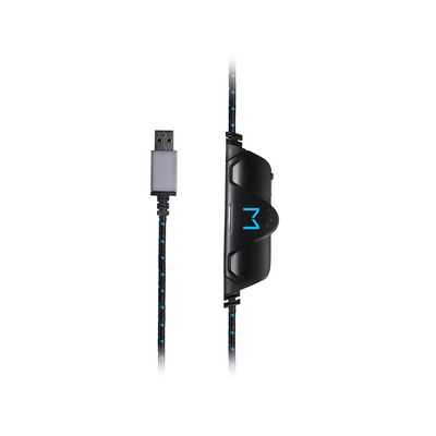 Headset Gamer Warrior Preto e Azul com LED PH244