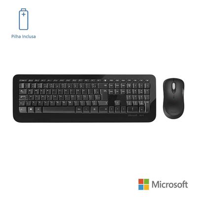 Kit Teclado e Mouse Microsoft sem Fio 850 Preto PY900021