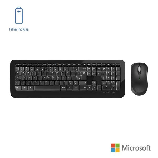 Kit Teclado e Mouse Microsoft sem Fio 850 Preto PY900021 Kit Teclado e Mouse Microsoft sem Fio 850 Preto PY900021