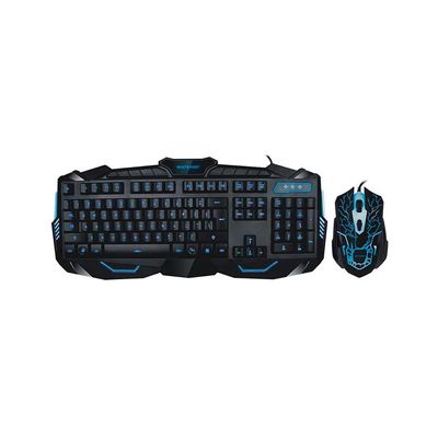 Kit Teclado e Mouse Gamer Multilaser Lightning Preto com LED TC195