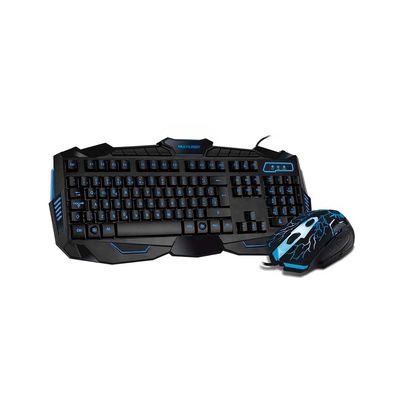 Kit Teclado e Mouse Gamer Multilaser Lightning Preto com LED TC195