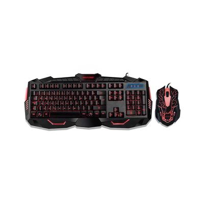 Kit Teclado e Mouse Gamer Multilaser Lightning Preto com LED TC195