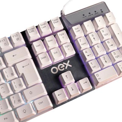 Teclado Gamer OEX Game Prismatic com LED Branco TC205
