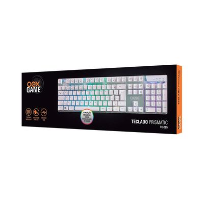 Teclado Gamer OEX Game Prismatic com LED Branco TC205