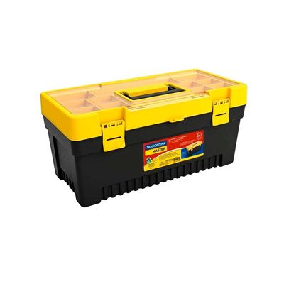 Caixa Plástica para Ferramentas Tramontina 20 Polegadas Preto com Amarelo