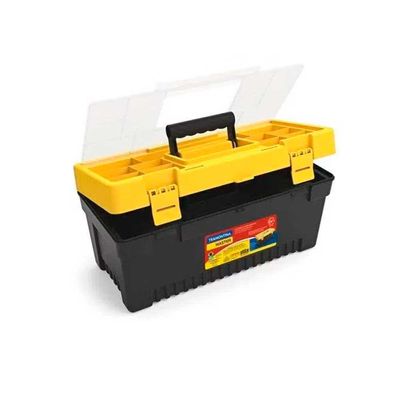 Caixa Plástica para Ferramentas Tramontina 20 Polegadas Preto com Amarelo